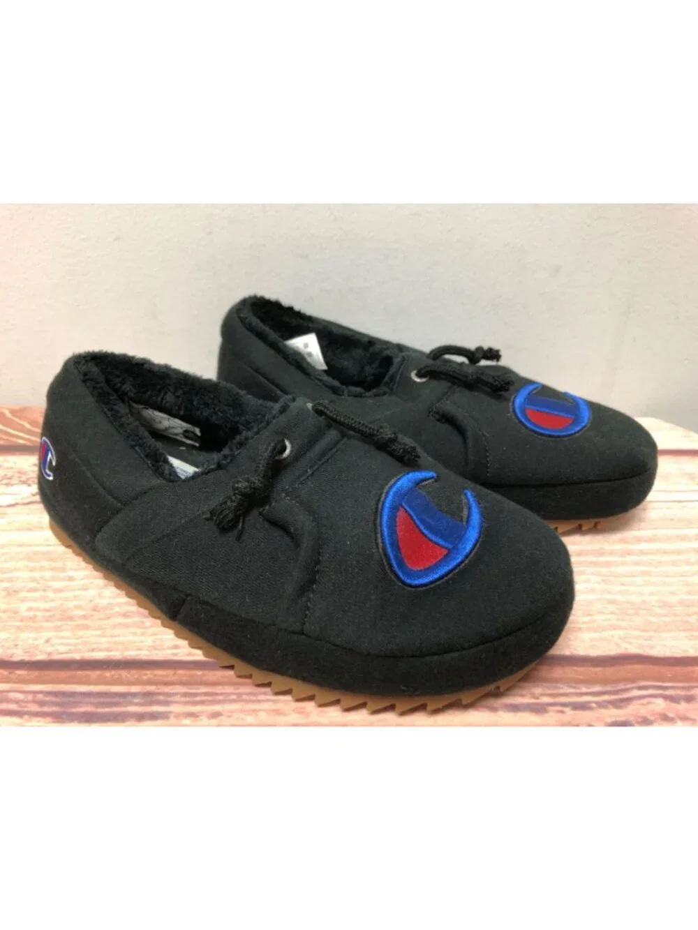 Champion Unisex Boys Girls 6 Y University Lounge Comfort Black Slippers Shoes